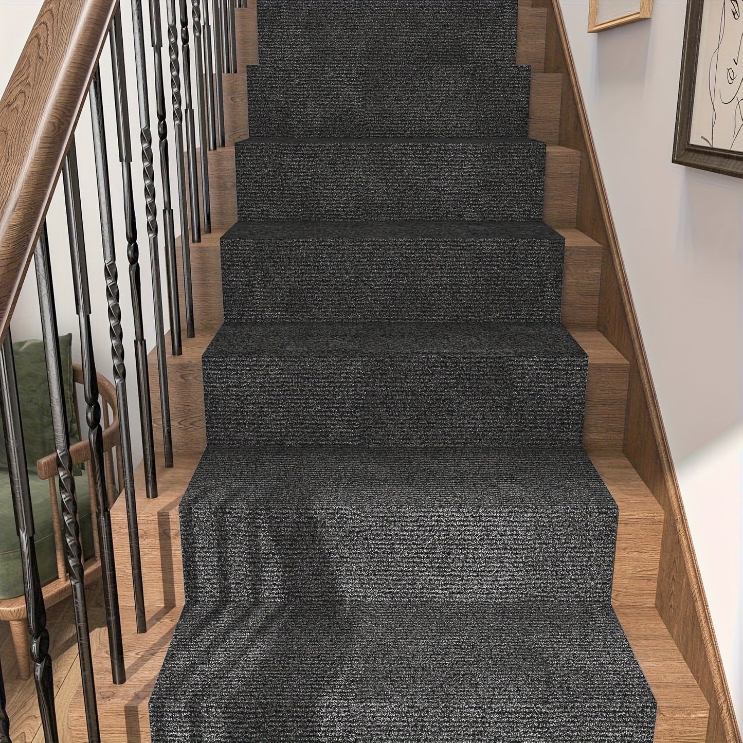 Solid-Color Stair and Hallway Runner, 23.62 in Wide with Five Colors and Up to Four Lengths