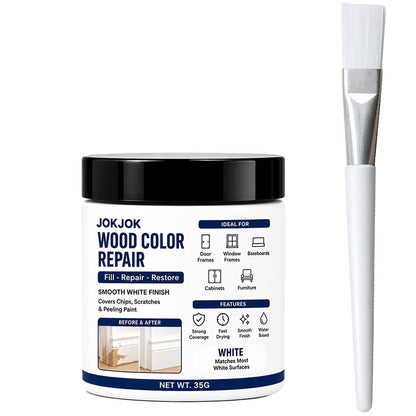 Wood Filler Paste - White Trim for Door Frames, Window Frames, Baseboards & Cabinets - Covers Scratches