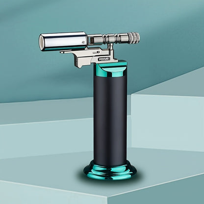 Culinary Stand Torch Lighter with Wide Stable Base, Horizontal Torch Head and Four Finishes