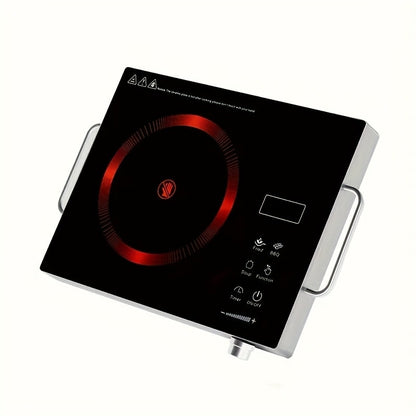 Portable Electric Induction Cooktop 2200W Ceramic Infrared Hot Plate with Adjustable Temperature & Dual Touch Rotation Control