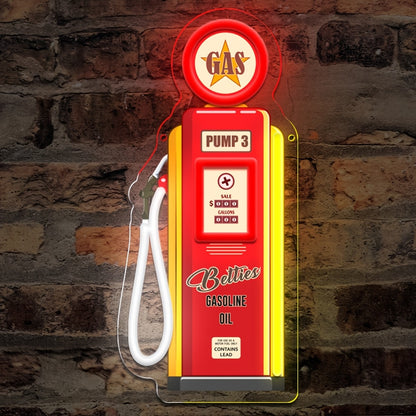 Retro Gas Pump or Fire Extinguisher LED Neon Sign with USB Power, Switch Control and Two Designs