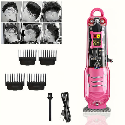 Hair Clipper Kit for Men Cordless USB Rechargeable LCD Screen Beard Trimmer Hair Cutting Set for Entryways, Bedrooms and Living Spaces