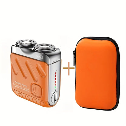 Mini Double-Head Electric Shaver with Travel Case in White, Orange or Black and 2.5-Inch Height