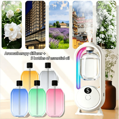 Aromatherapy Oil 4-Bottle Floral Set or Diffuser with 5-Oil Option, 4.06oz Bottles for Home Fragrance