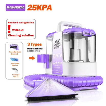 Portable Carpet Cleaner 25Kpa Upholstery Cleaner Machine with Dual Brush Heads Self-Cleaning for Entryways, Bedrooms and Living Spaces