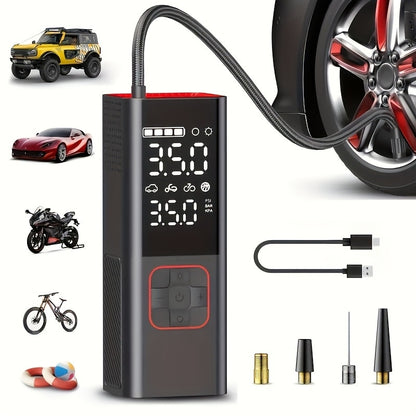 Portable Tire Inflator Air Compressor - 160 PSI 20000mAh Cordless Tire Pump 4X Faster with LED Light for Car