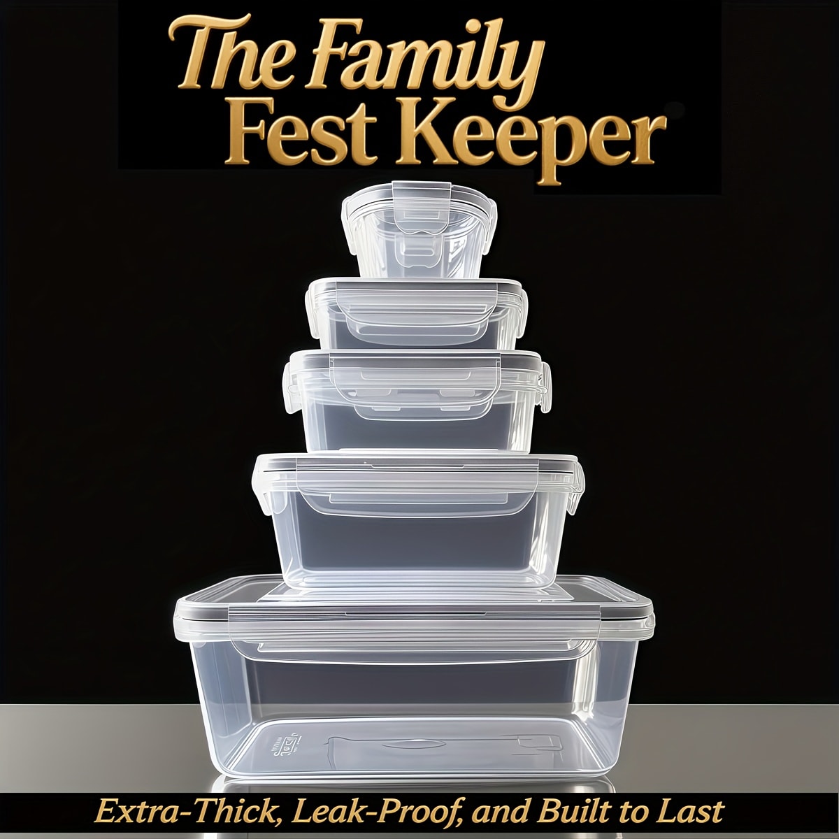 Food Storage Containers with Lids, 10- or 40-Piece PP Set with Easy-Snap Lids, Labels and Markers in Two Colors