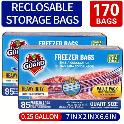 Reclosable Food Storage Bags Heavy Duty Ziplock Seal Fresh-Keeping Bags for Fruits Vegetables Grains Meat Kitchen Organizer Multiple Sizes