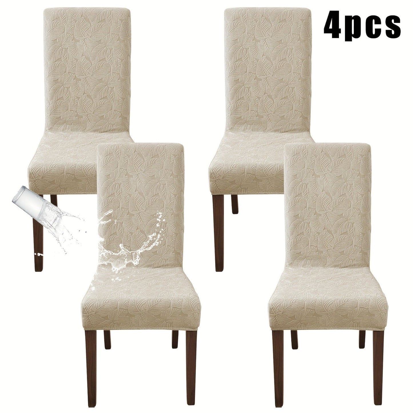 Stretch Dining Chair Covers Set of 4/6 – Plant Print Slipcovers for Dining Room Kitchen Chairs, Elastic Parsons Chair Protector, Home Decor