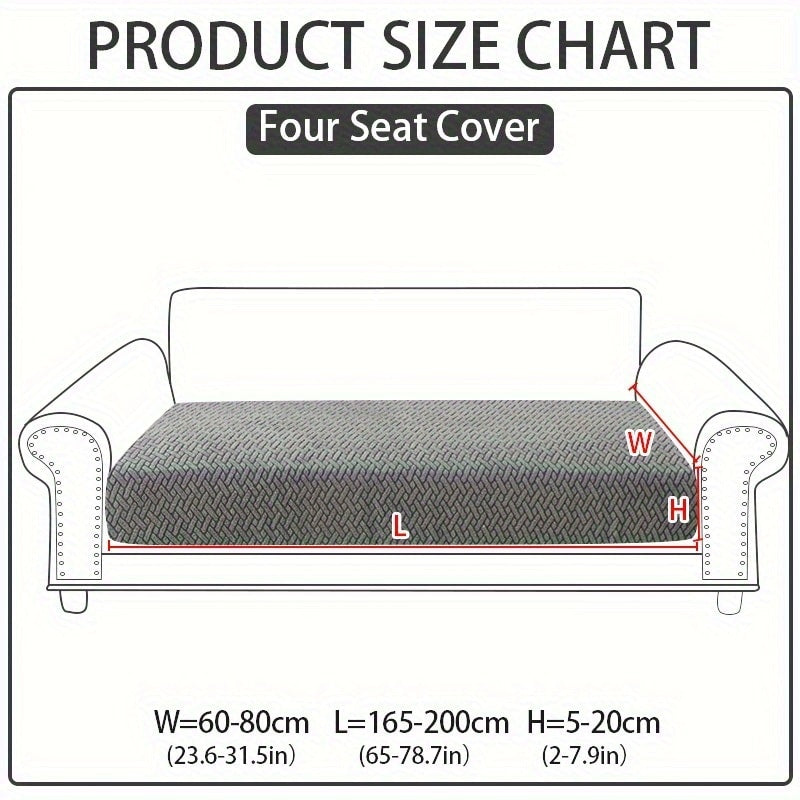 Sofa Cover Sectional Panel Options for Single to 4 Seats, Chaise, Armrest Pair or Backrest in Five Colors