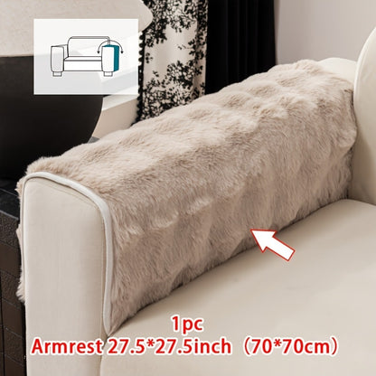 Sofa Cover Thick Faux Rabbit Plush Panels with Backing Detail for Seat, Armrest, Backrest or Pillowcase