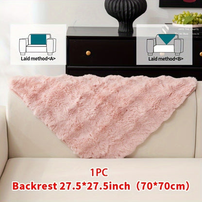 Sofa Cover Thick Faux Rabbit Plush Panels with Backing Detail for Seat, Armrest, Backrest or Pillowcase