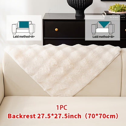 Sofa Cover Thick Faux Rabbit Plush Panels with Backing Detail for Seat, Armrest, Backrest or Pillowcase