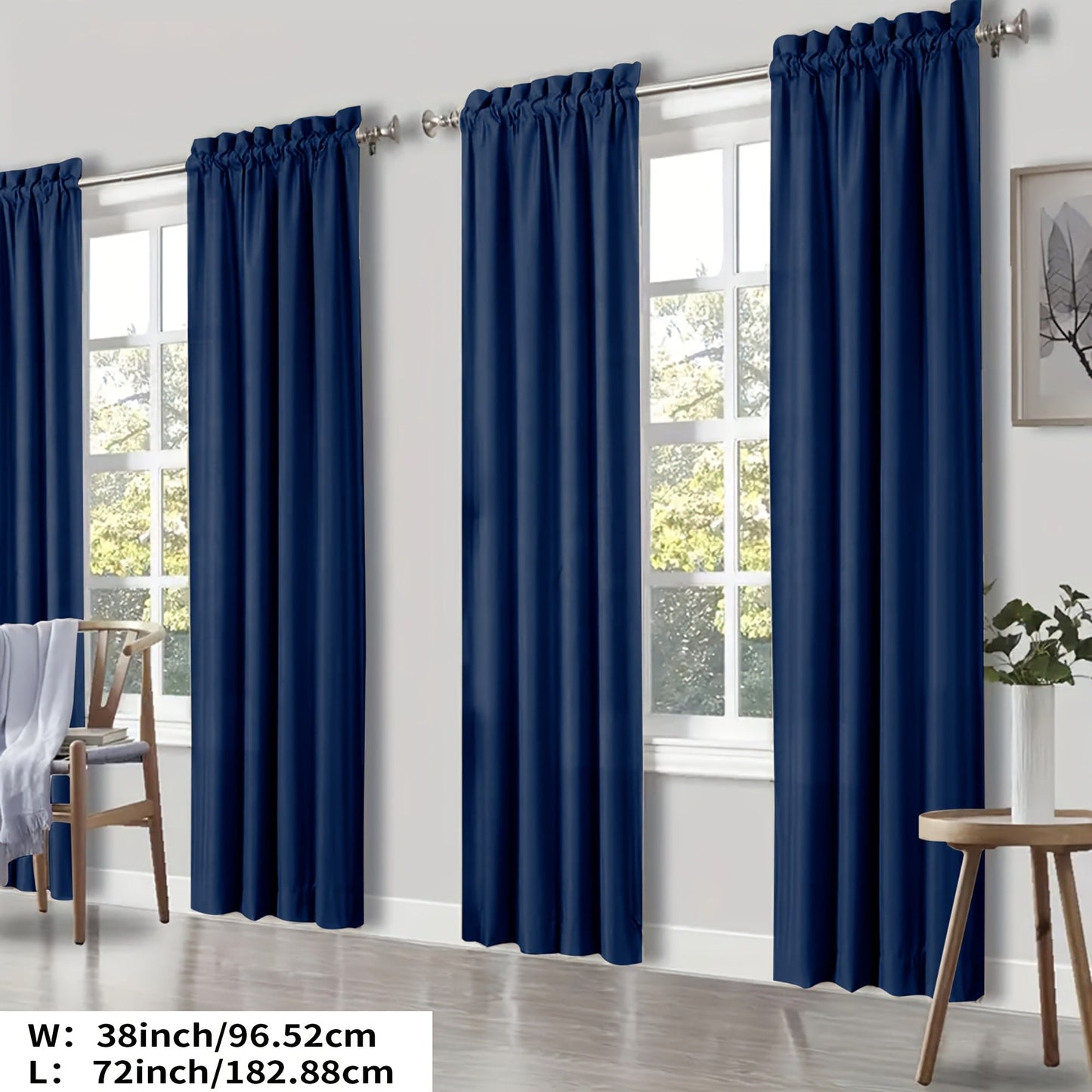 Blackout Curtains 4 Panels Thermal Insulated Room Darkening Drapes, Rod Pocket, Energy Saving, Solid Color for Bedroom & Living Room