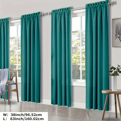 Blackout Curtains 4 Panels Thermal Insulated Room Darkening Drapes, Rod Pocket, Energy Saving, Solid Color for Bedroom & Living Room