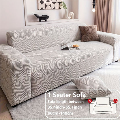 Sofa Cover Polar Fleece Modern Jacquard Elastic Slipcover with Elastic Fit for 1 to 4-Seater Sofas