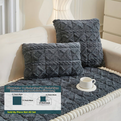 Sofa Cover Bohemian Quilted Shu Velveteen Panels with Ruffles and Design in Five Colors with Model-Specific Size and Color Options