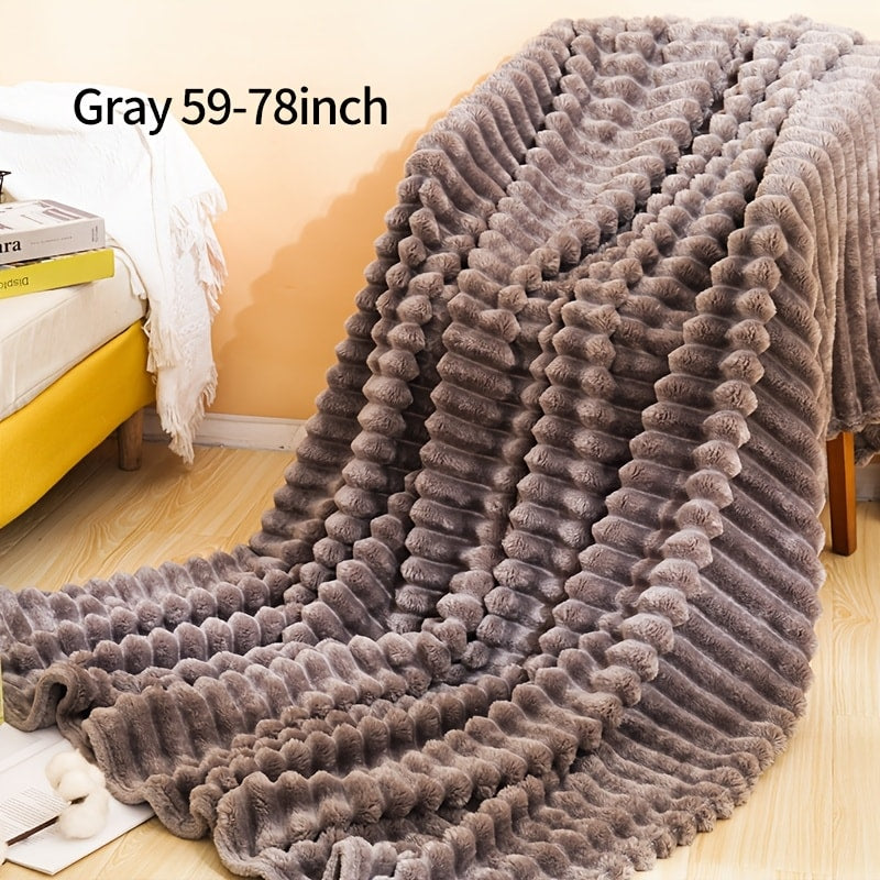 500gsm Heavy Plush Blanket, Ultra Thick Fluffy Blanket for Bed, Sofa & Travel, Baby to Double Size