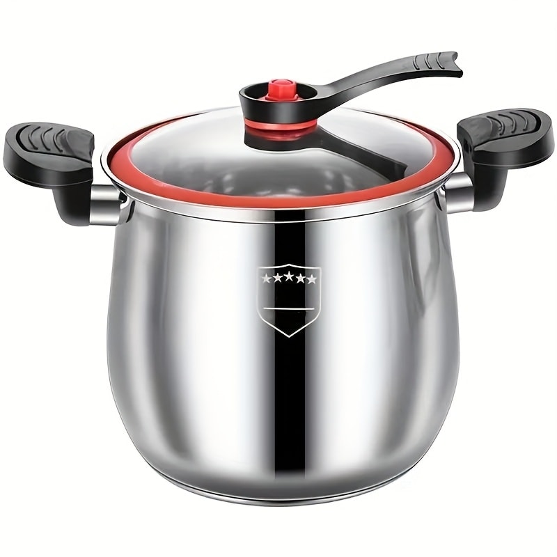 Stainless Steel Quick Cooking Pot with Lid Large, Food-Grade Non-Stick Scratch-Resistant Saucepan