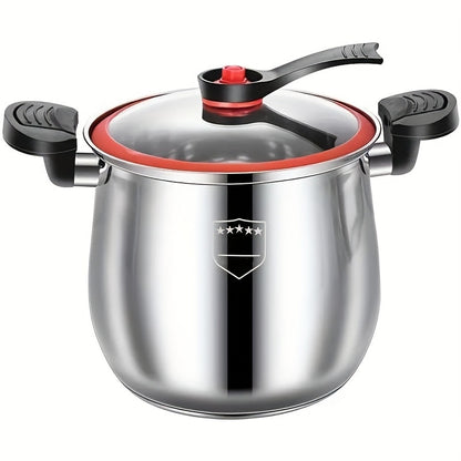 Stainless Steel Quick Cooking Pot with Lid Large, Food-Grade Non-Stick Scratch-Resistant Saucepan