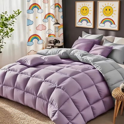 Seven-Piece Comforter Bed-in-a-Bag Set with Short-Plush Fabric, 12 Colors and Full, Queen or King Sizes