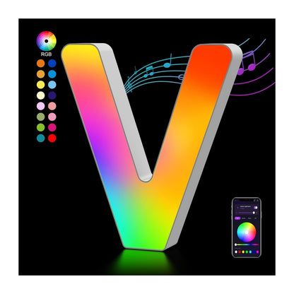 LED Letter Lights Music Sync – Colorful Flashing Marquee Alphabet Lights for Room Decor, Party, Bedroom, Festival & Camping