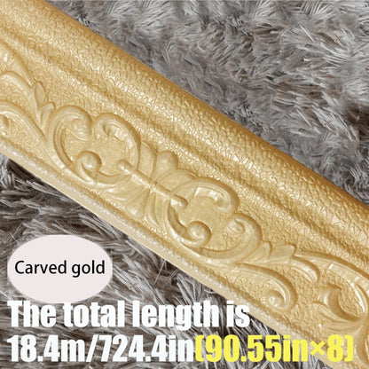 3D Self-Adhesive Foam Baseboard Wall Trim Sticker Waterproof Peel and Stick Carved Wallpaper Border Skirting for Home Decor White Silver