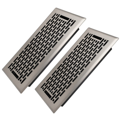 Floor Vent Register Cover 4x10 Inch Walkable Steel Decorative Air Vent Grille Adjustable for Entryways, Bedrooms and Living Spaces