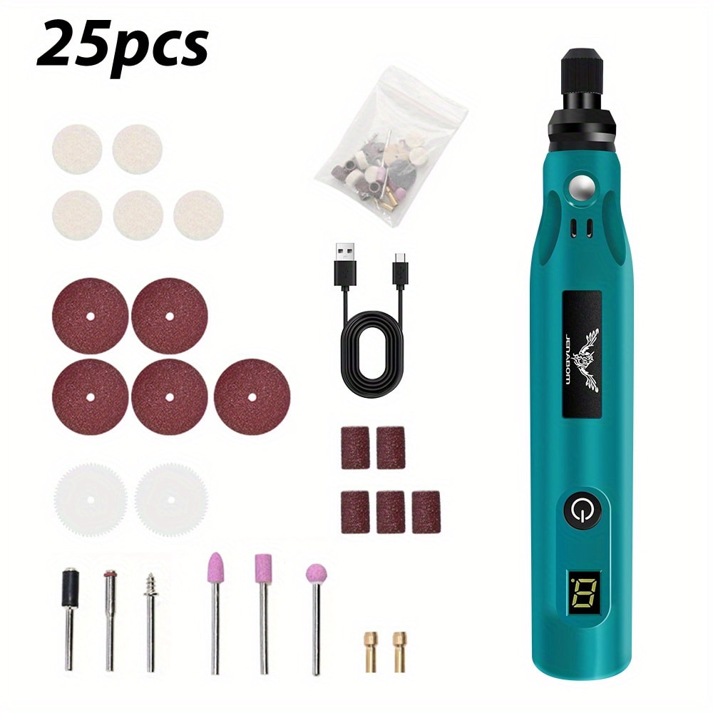 Power Tools Rechargeable Engraving Pen Kit with Adjustable Speed and 25 Piece or 39 Piece Accessory Options