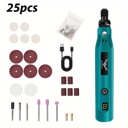 Power Tools Rechargeable Engraving Pen Kit with Adjustable Speed and 25 Piece or 39 Piece Accessory Options