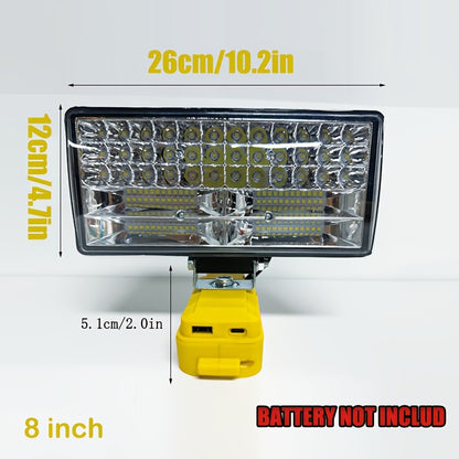 LED Work Light Compatible with DeWalt 20V Battery - 18W/84W Adjustable Floodlight for Entryways, Bedrooms and Living Spaces