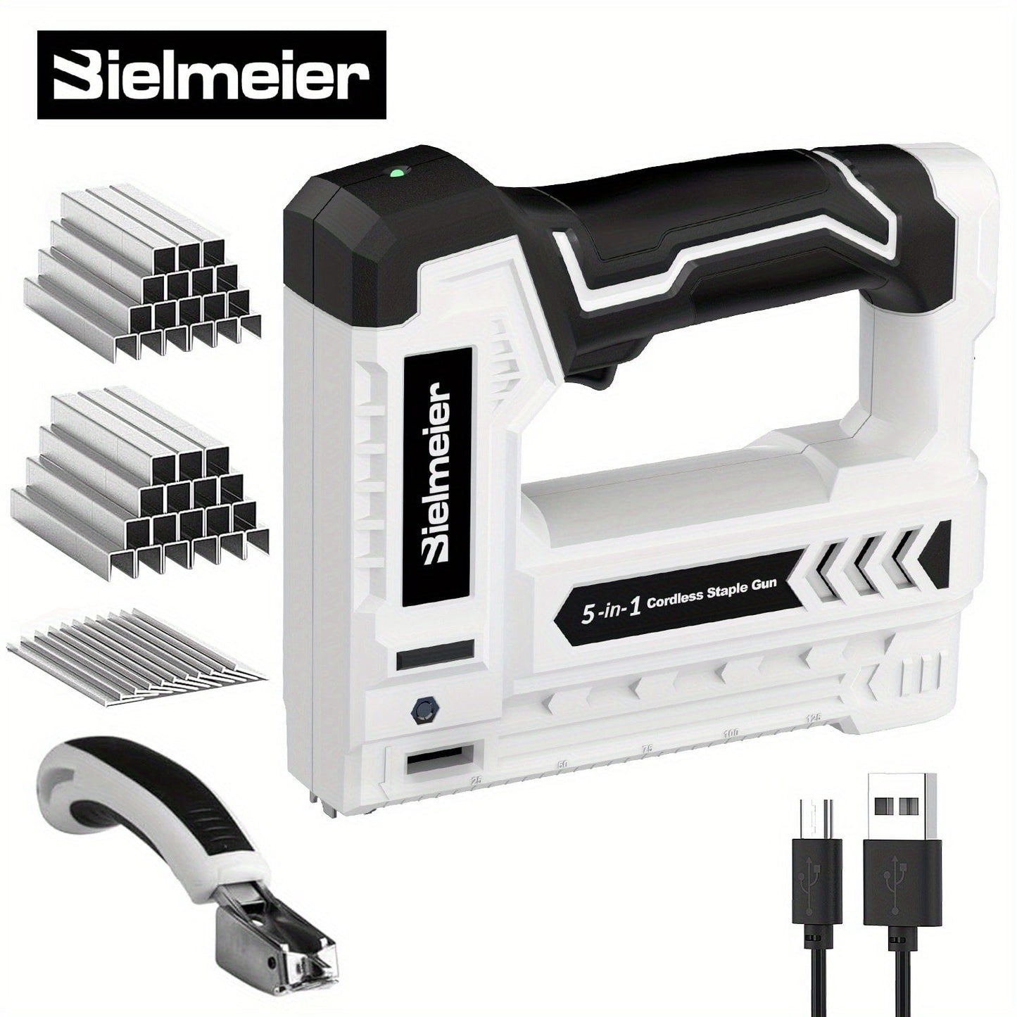Cordless Stapler Brad Nailer 2-in-1 4V / 20V No Compressor, with Battery, Charger & 1600pcs Nails & Staples