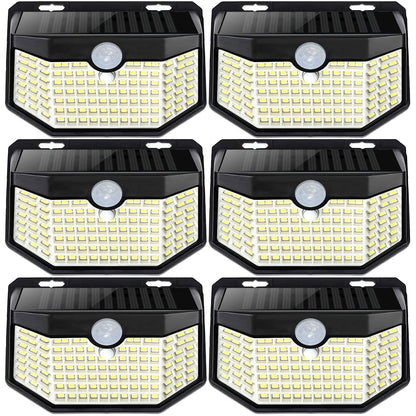 Solar Step Lights Outdoor 120 LED Motion Sensor, 270° Wide Angle Wall Light with 3 Modes, Solar Powered Stair Light for Pathway