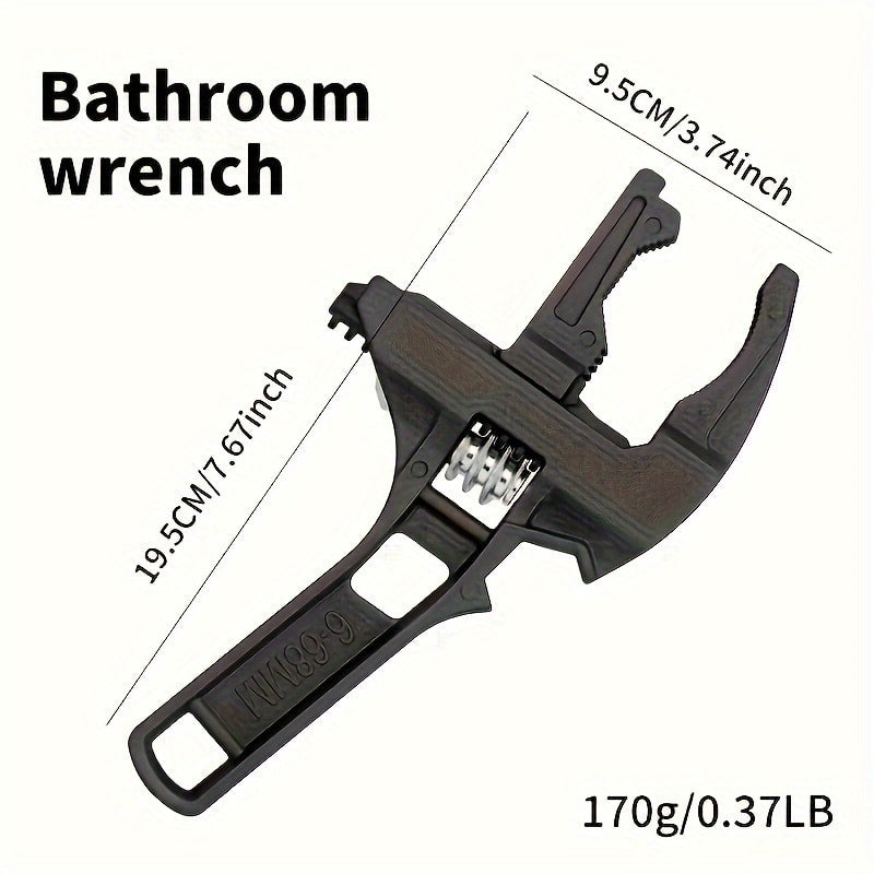 Bathroom Wrench Tool Multifunctional, Adjustable Double-Ended Open-End Wrench for Sink, Faucet, Water Pipe & Heating Repair