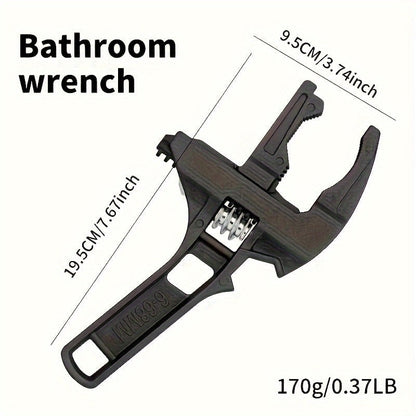 Bathroom Wrench Tool Multifunctional, Adjustable Double-Ended Open-End Wrench for Sink, Faucet, Water Pipe & Heating Repair