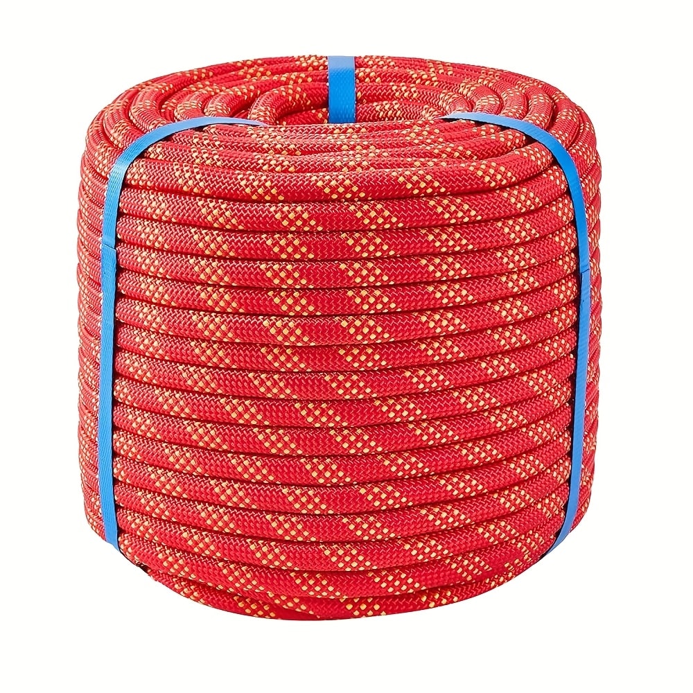 Double Braided Nylon Rope 1/2 Inch Polyester, 100ft 150ft 200ft Multi-Color for Anchoring Towing Cargo Sailing Dock Lines & Outdoor Use