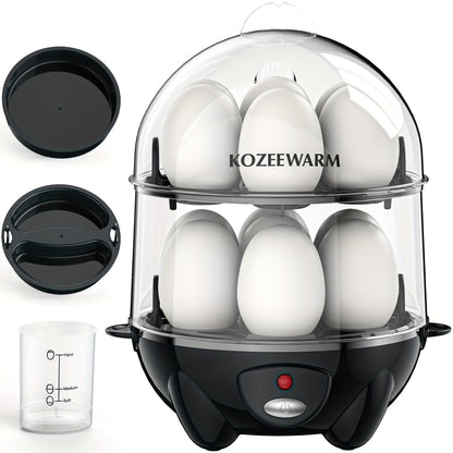 Electric Egg Boiler & Cooker with Auto Shut-Off, Single & Double Layer, Multi-Function for Hard Boiled