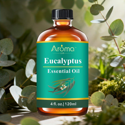 Lavender Essential Oil 4oz, Pure Aromatherapy Oil for Diffuser, Candle, Humidifier & Massage, Also in Eucalyptus