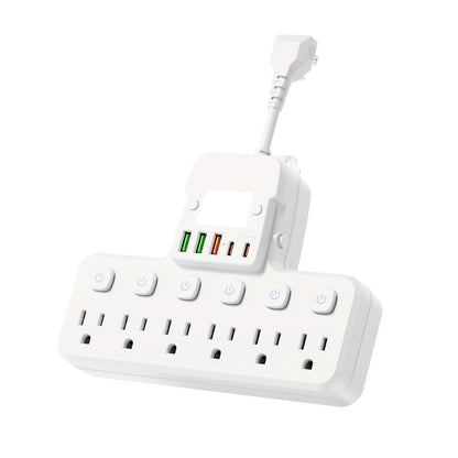 Desktop Power Strip 11-in-1 with 6 AC Outlets 3 USB-A 2 USB-C Ports 6 Individual Switches for an Everyday Personal Care Routine