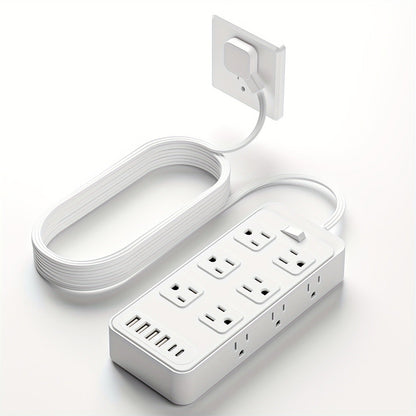Power Strip 18-in-1 Charging Station with 12 AC Outlets, 4 USB-A, 2 USB-C and 5-Foot Flat-Plug Cord