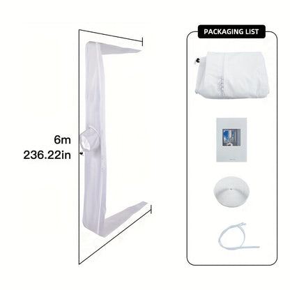 Portable AC Window Sealing Strip Universal | Adjustable Air Conditioner Exhaust Hose Seal Kit with Zipper & Adhesive | 4M 5M 220" 236" Sizes