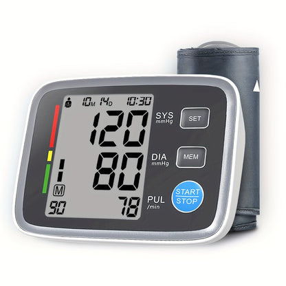 Blood Pressure Monitor Upper Arm Wrist Digital BP Machine LCD Backlit Display 2x90 Memory for Entryways, Bedrooms and Living Spaces
