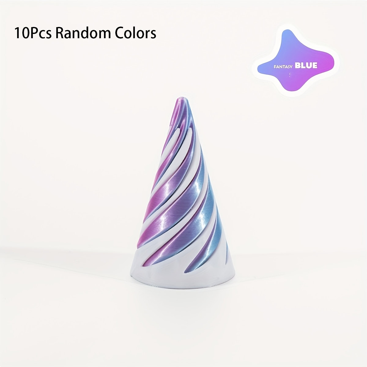 3D Printed Spiral Fidget Cone 10 Pack, Impossible Pyramid Spiral Tree & Carrot Stress Toy, Unique Fish Tank Decoration