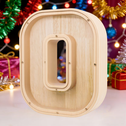 Alphabet Letter Piggy Bank A-Z Wooden Coin Bank Large Capacity Transparent – Personalized Savings Box for Kids | Back to School