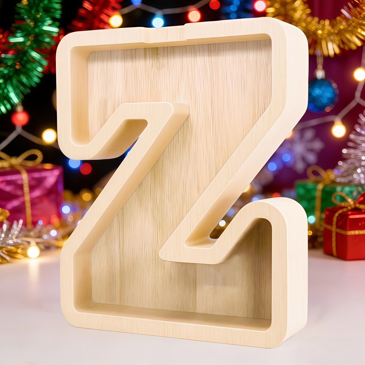 Alphabet Letter Piggy Bank A-Z Wooden Coin Bank Large Capacity Transparent – Personalized Savings Box for Kids | Back to School