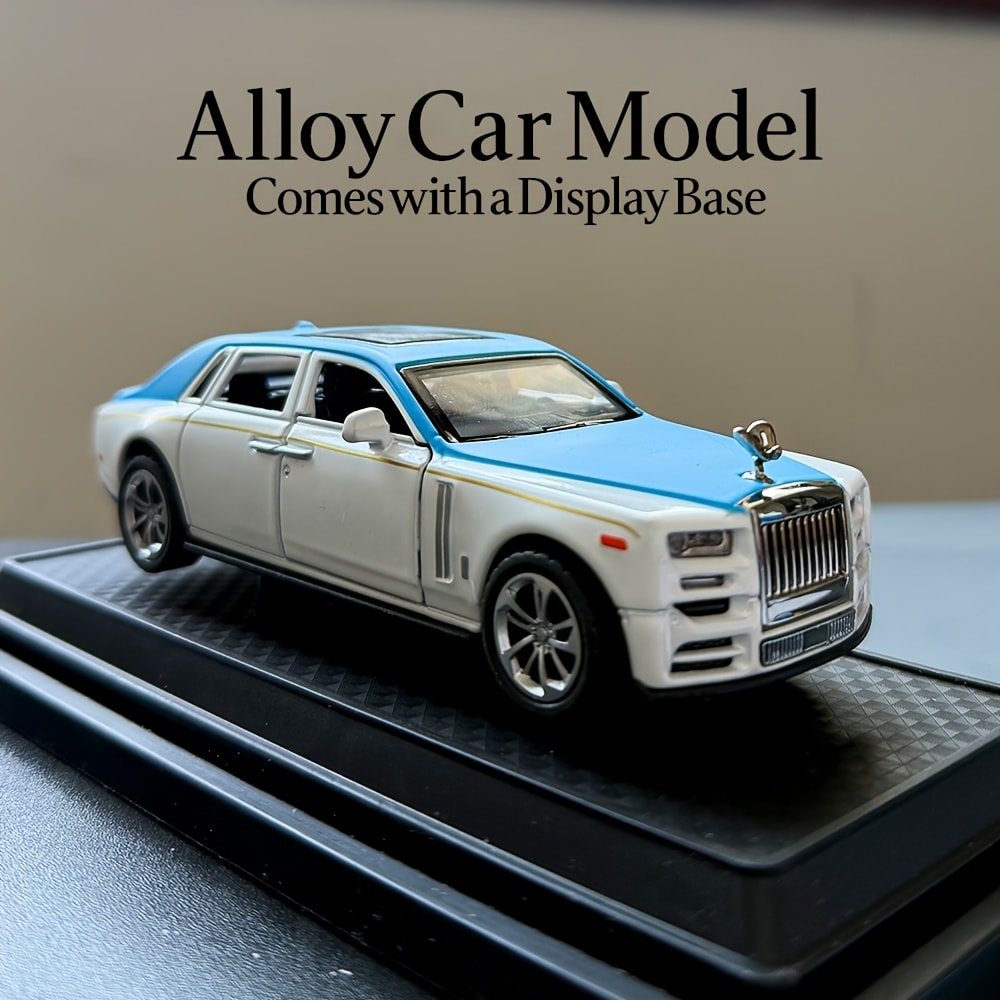 1:36 Scale Phantom Alloy Die-Cast Car Model with Openable Doors, Collectible Display Static Car Desktop Decoration