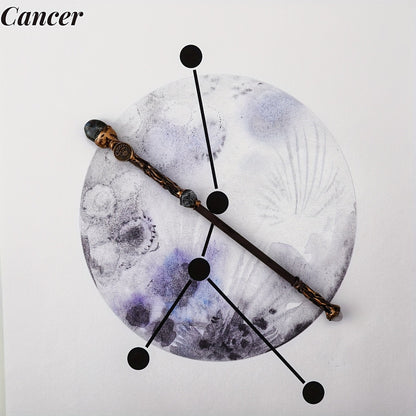 Zodiac Crystal Magic Wand with Gift Box – Handmade Astrology Wand All 12 Signs Aries Taurus Gemini Cancer Leo Virgo Libra Scorpio