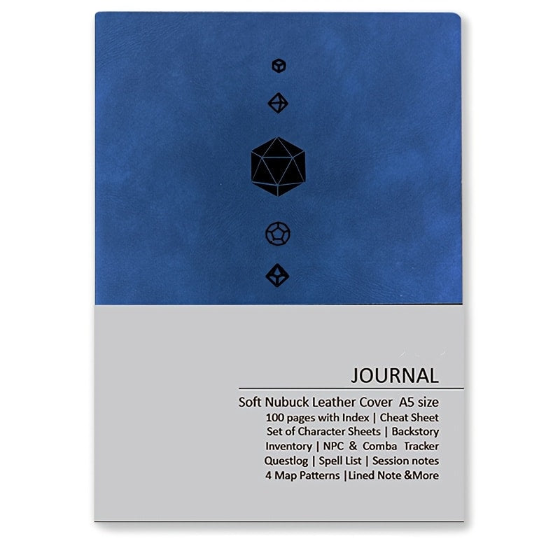 DnD Campaign Journal for D&D 5e & 5R Players, RPG Notebook with Character Sheets, Spell Tracker, Quest Log
