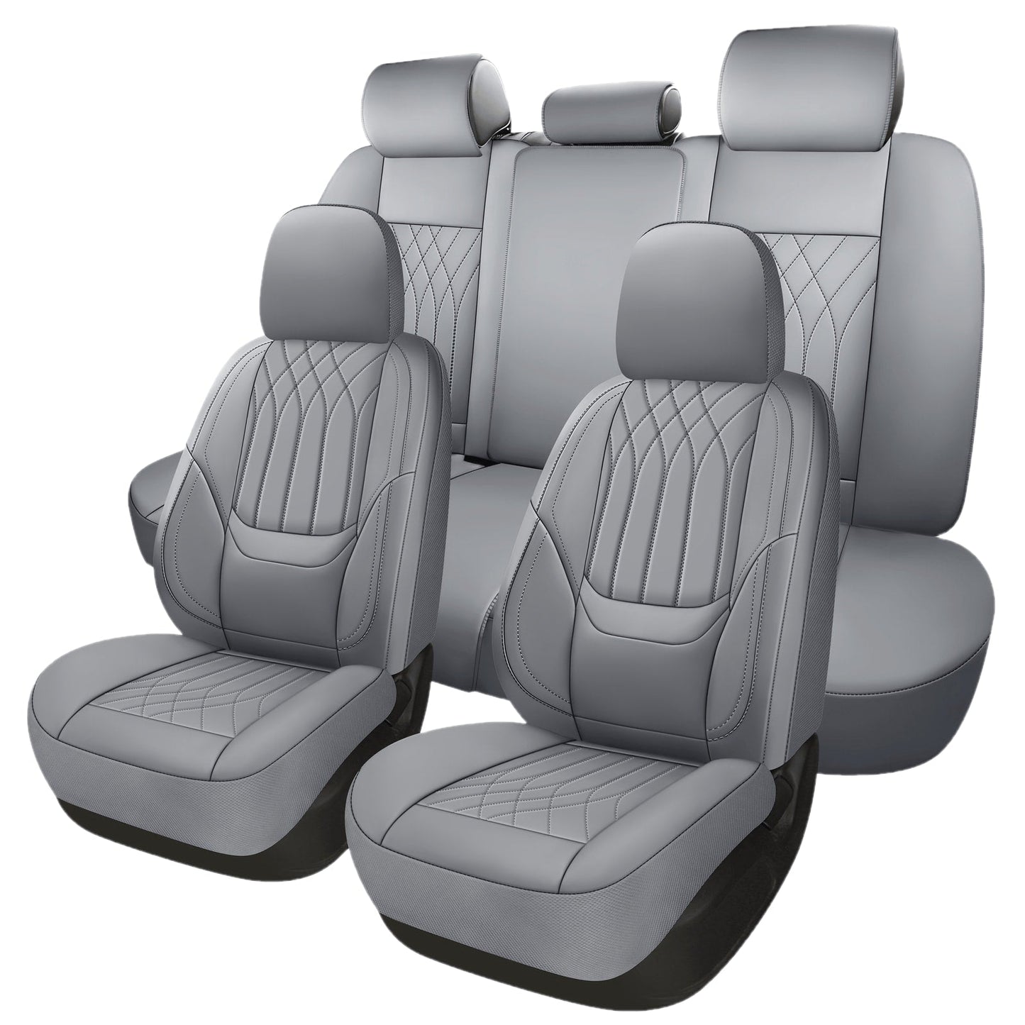 Car Seat Covers PU Leather Full-Coverage Set with Two-Front or Five-Seat Configuration Options