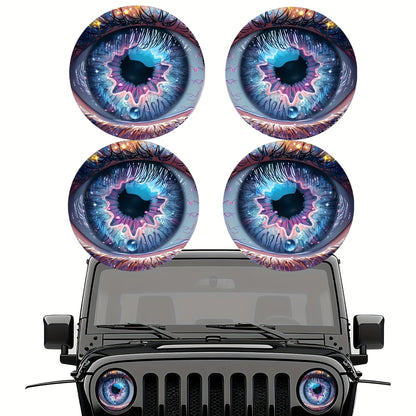 3D Beast Eye Headlight Stickers – Funny Car Headlight Decals for Jeep Round Headlights, Truck Body, Bumper & Window Decoration